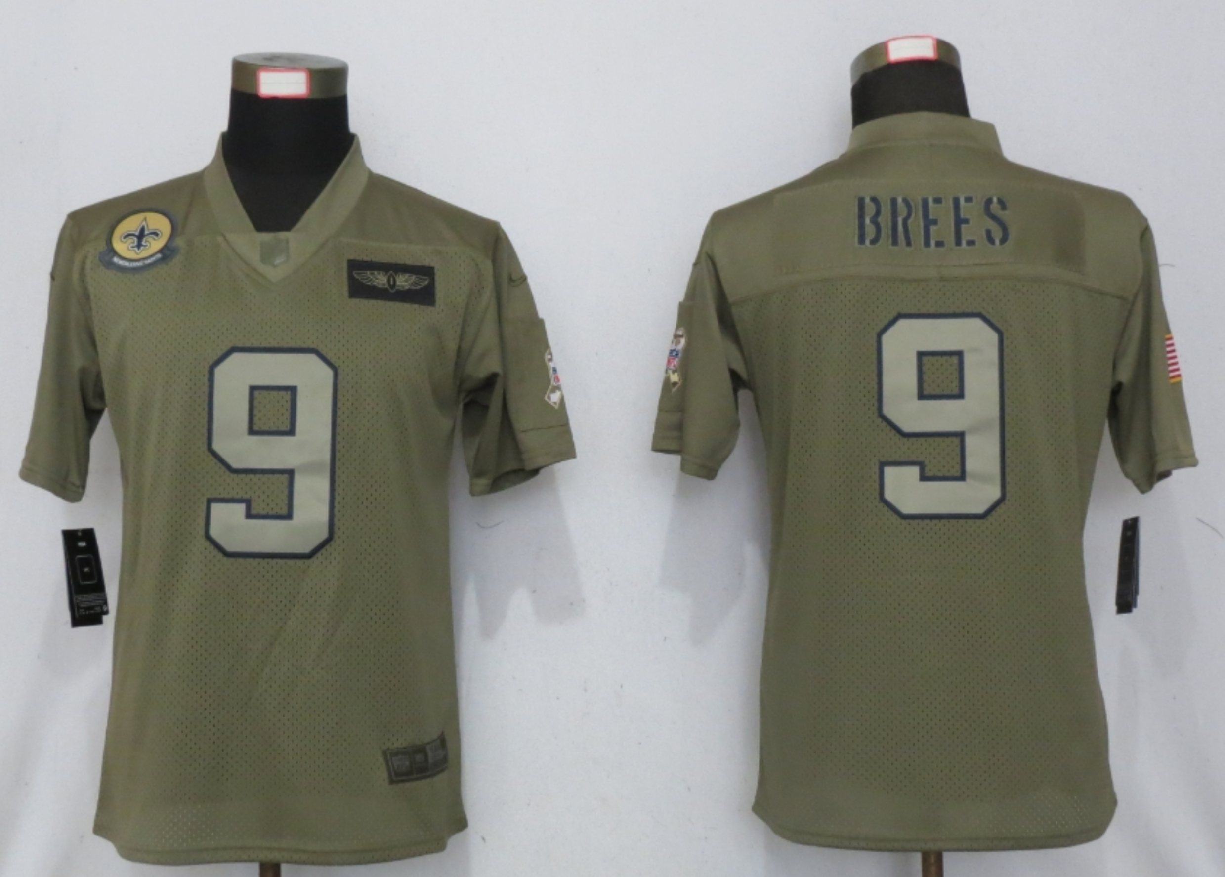 Women New Nike New Orleans Saints #9 Brees Nike Camo 2019 Salute to Service limited jersey